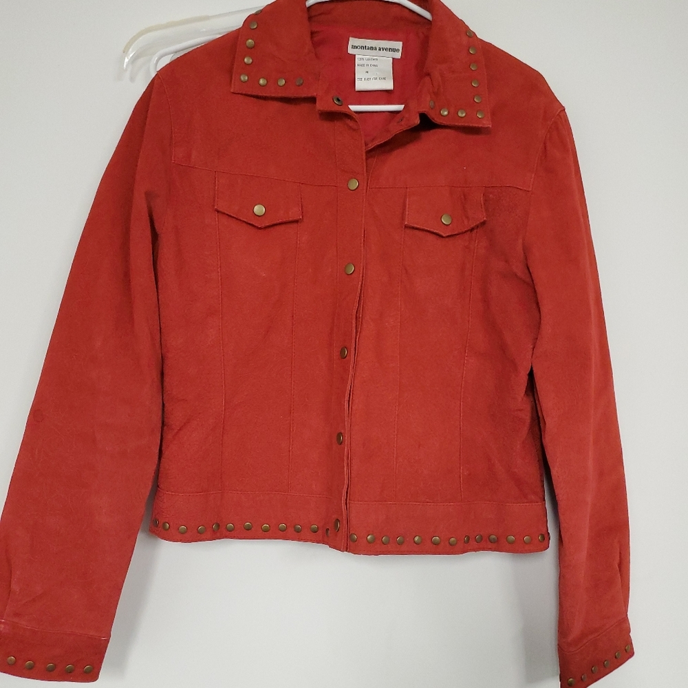 Montana Avenue vintage red leather jacket sz.M